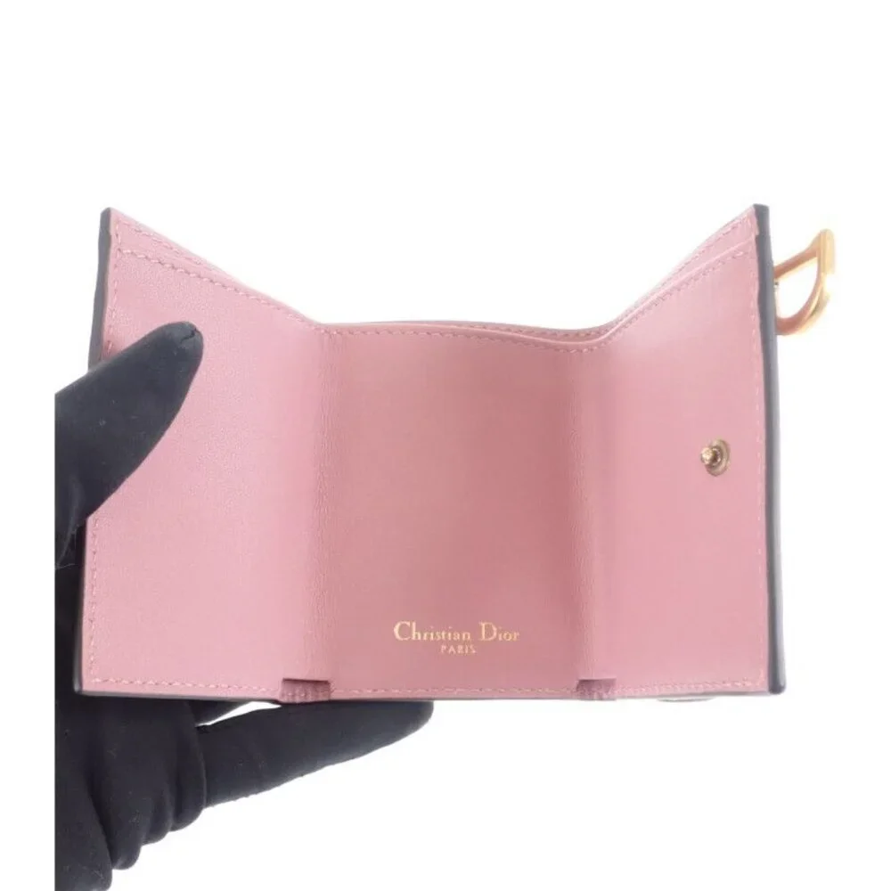 Christian Dior Saddle Compact Wallet S5653 Cceh Trifold Wallet Goatskin Lavender